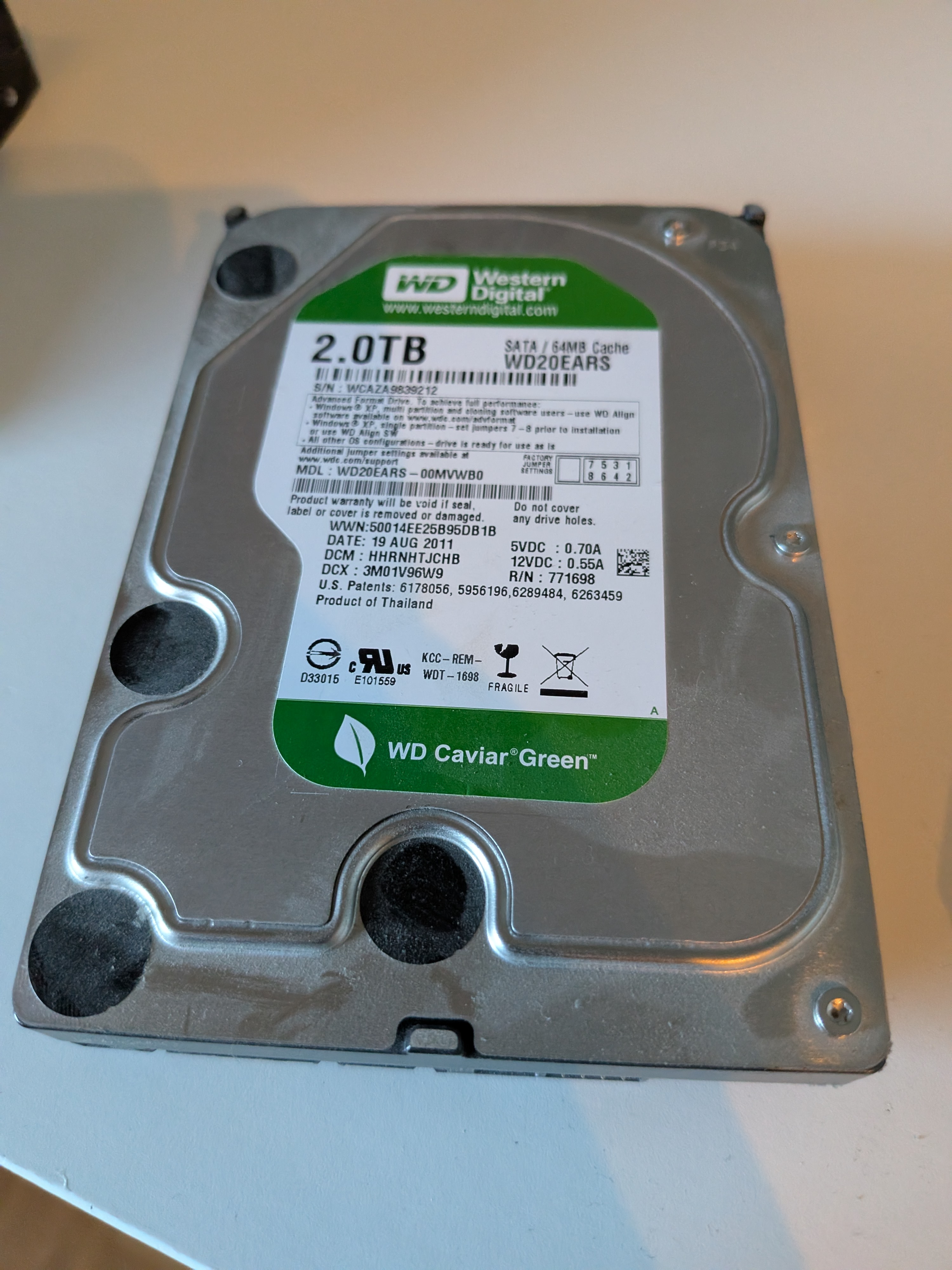 2TB Western Digital Caviar Green Hard Drive